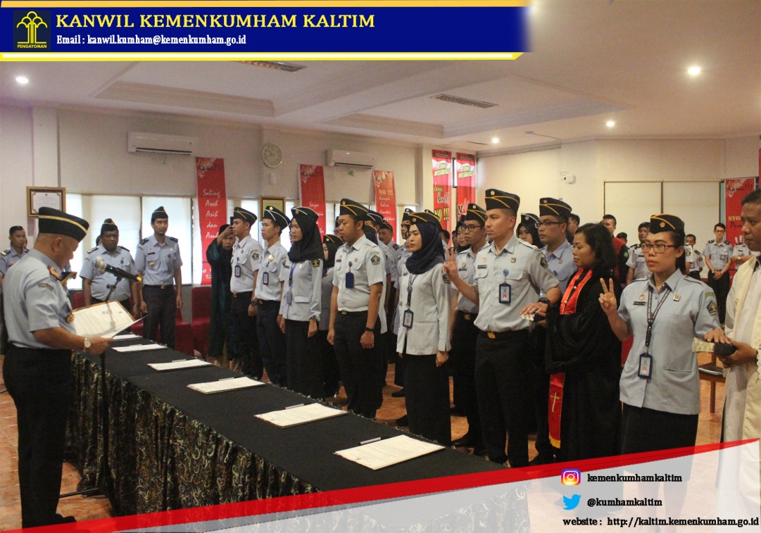 Pengambilan Sumpah Janji Pegawai Negeri Sipil Di Lingkungan Kementerian Hukum Dan Ham Kalimantan Timur